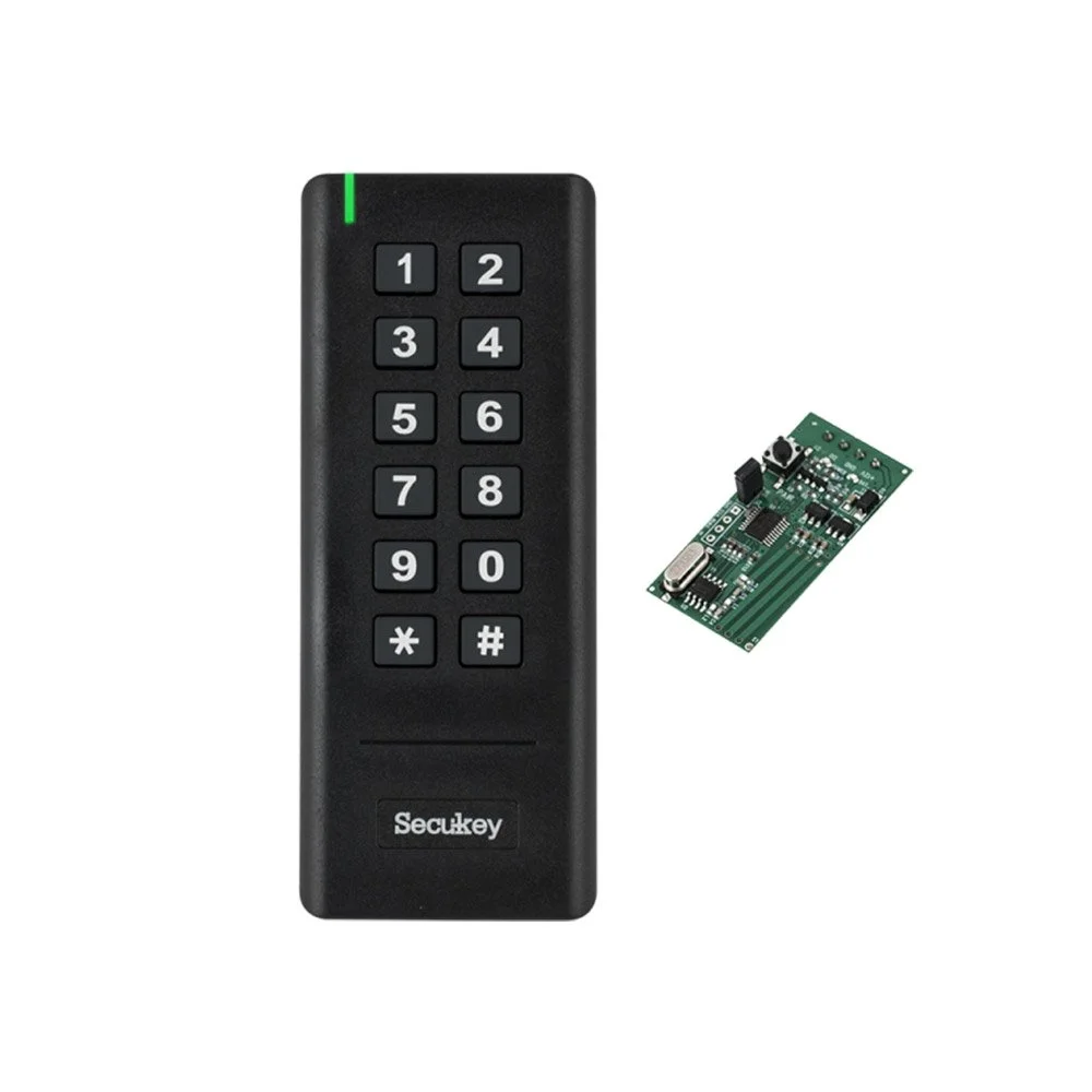 Cititor proximitate cu tastatura wireless Secukey WK1-MF, MF 13.56 MHz, Card, PIN, 30 m, 433 MHz, modul wireless inclus