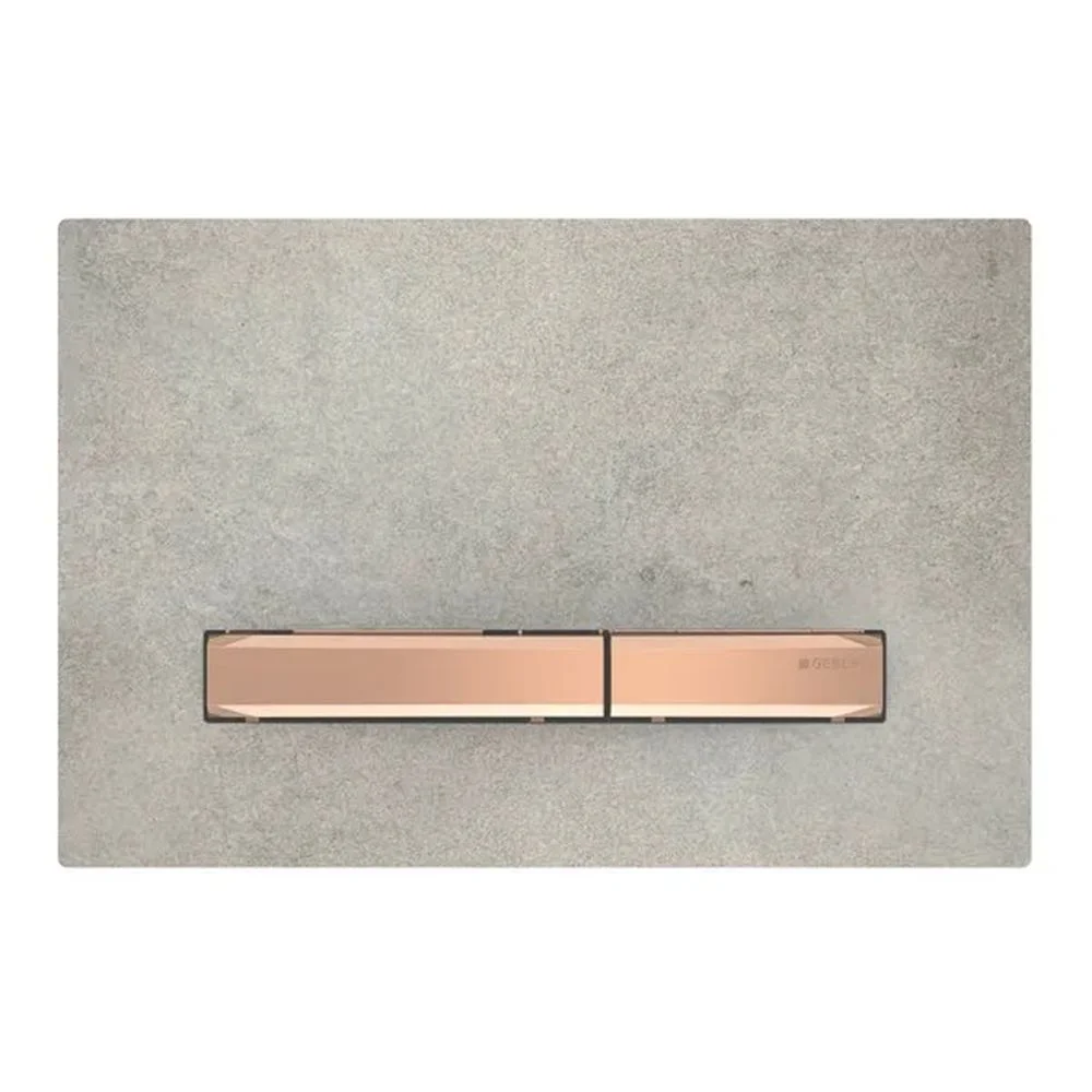 Clapeta actionare rezervor wc Geberit, beton detalii rose gold, Sigma50