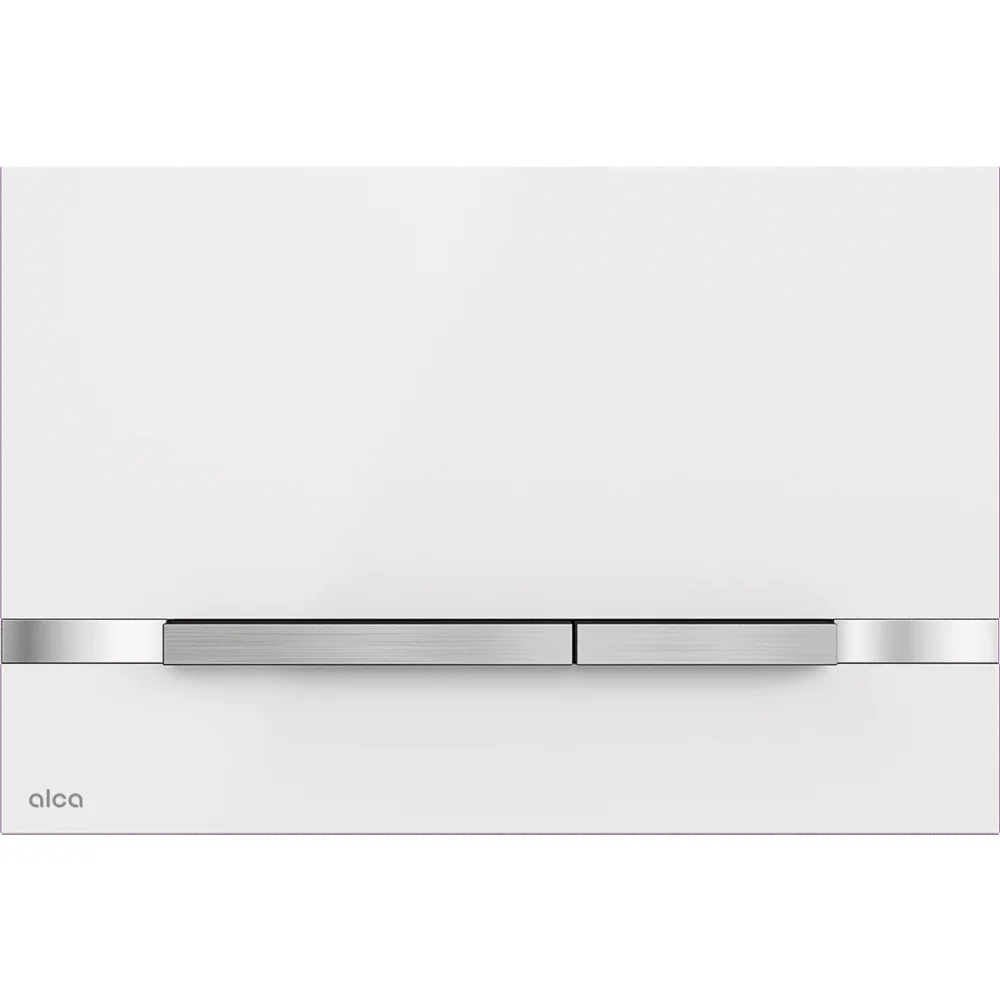 Clapeta actionare rezervor wc, otel inoxidabil alb lucios Alcadrain STRIPE-WHITE
