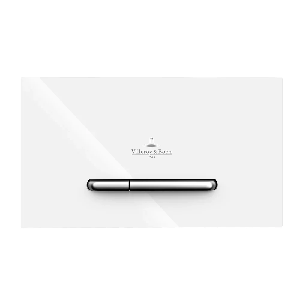 Clapeta de actionare dual-flush, alba cu 2 butoane cromate, Villeroy  Boch ViConnect