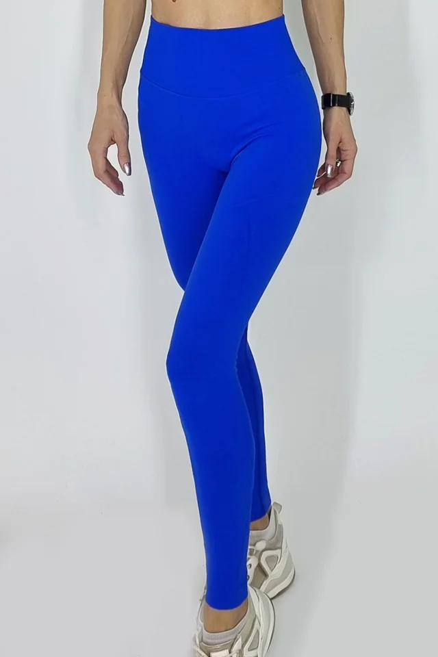 Colanti fitness Audrey, cu banda modelatoare in talie, Albastru