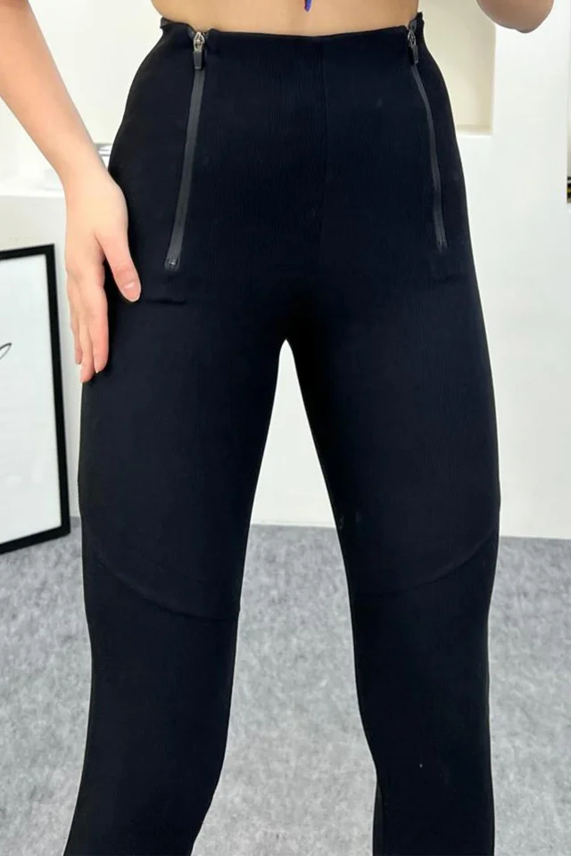 Colanti modelatori Edin, cu inchidere pe doua parti tip fermoar, Negru