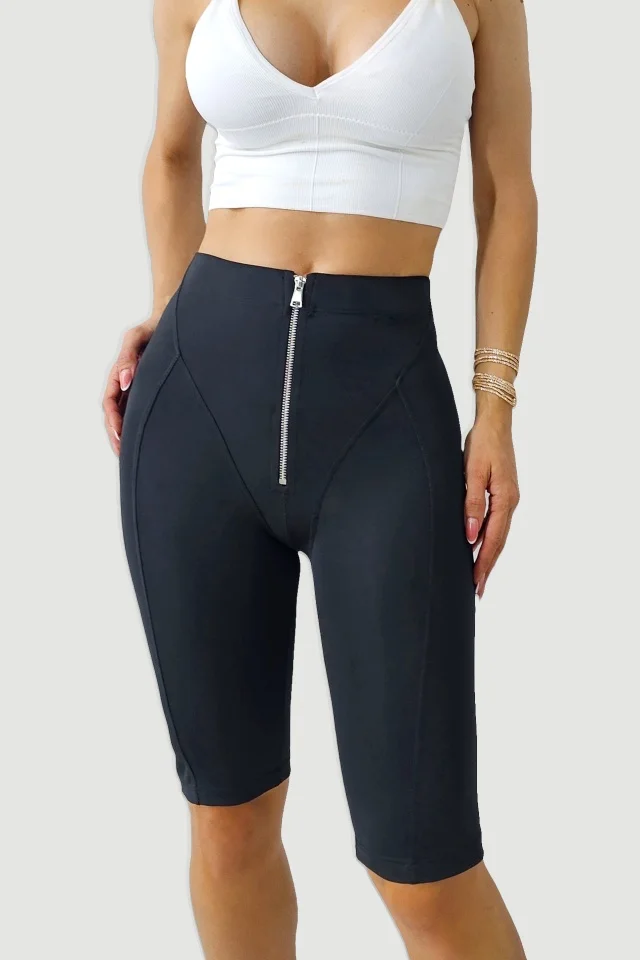 Colanti scurti Tenesy, cu nervuri si croiala modelatoare, Negru