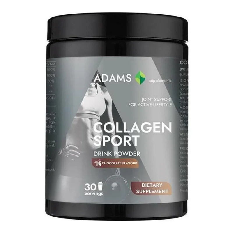 Collagen Sport pulbere cu ciocolata, 600g, Adams