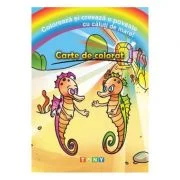 Coloreaza si creeaza o poveste cu caluti de mare!