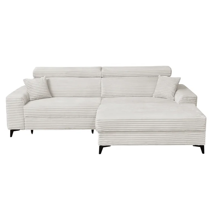 Coltar FLORIDA ONE L TILIA extensibil, cu arcuri si lada depozitare, colt dreapta, bej, 280x175x95 cm