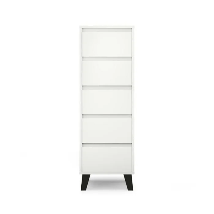 Comoda BORG, 5 sertare, alb, 40x38,8x120,4 cm