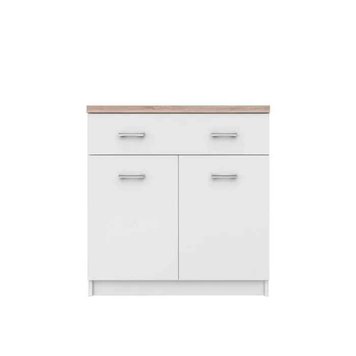 Comoda TOP MIX, 2 usi, 1 sertar, alb, 80x33x85 cm