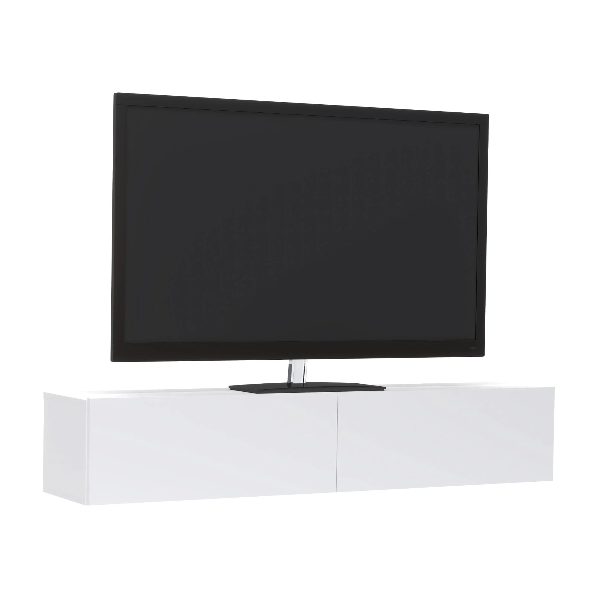 Comoda TV Isla, 2 Usi, Alb, 135 x 28 x 25 cm