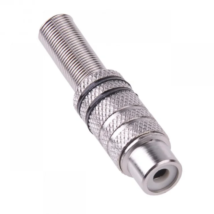 Conector de lipit metalic RCA mama nichelat Negru, GNI0065A