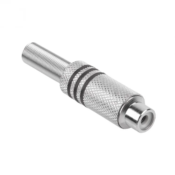 Conector de lipit metalic RCA mama nichelat Negru, GNI0071A