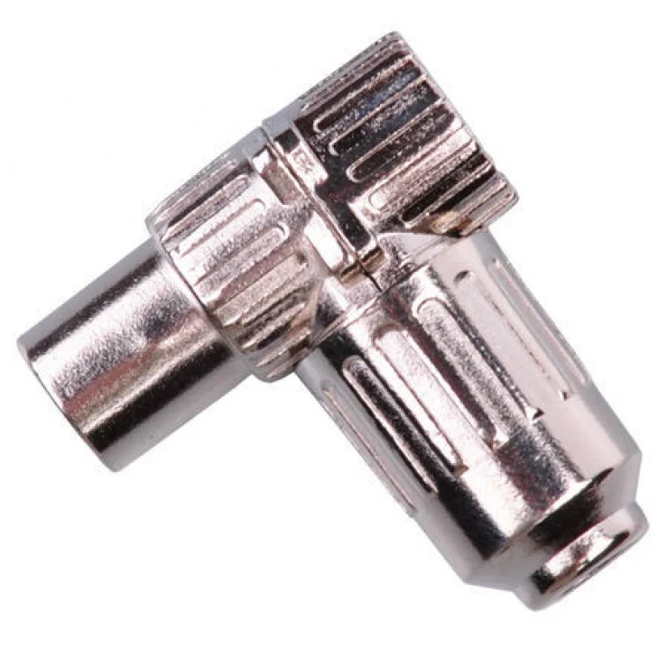 Conector in unghi antena TV coaxial metalic, GNI0506