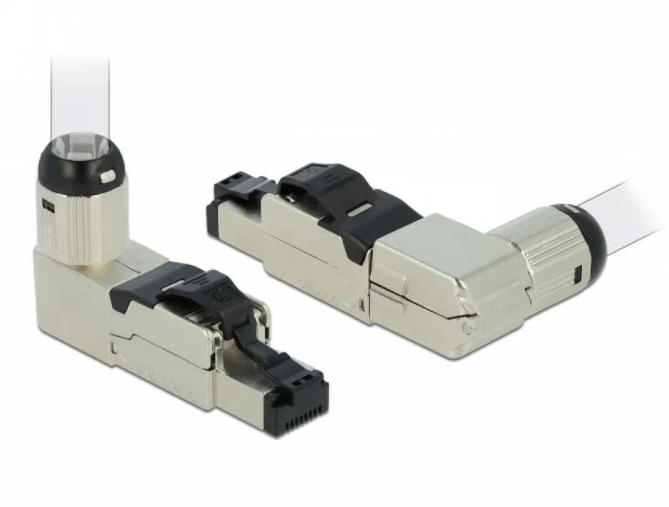Conector RJ45 ecranat cat 8.1 unghi, Delock 86489