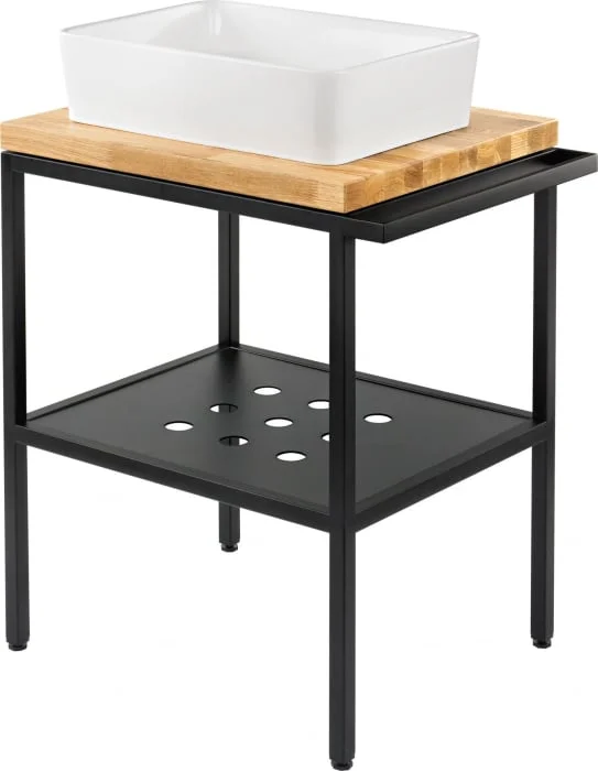 Consola sustinere cu blat stejar si lavoar inclus, 600x500x140 mm, Deante, Hiacynt