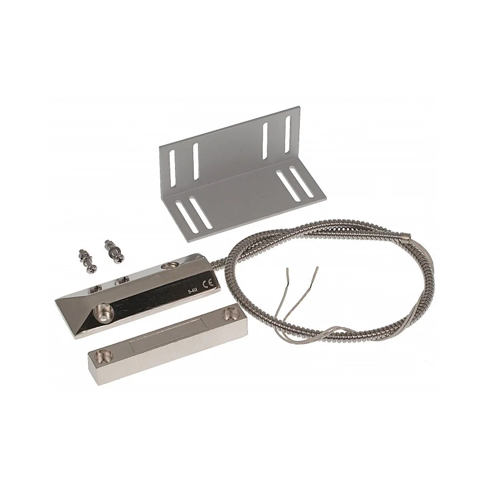 Contact magnetic pentru porti Satel B-4M, aparent, cablu armat, NO, metal