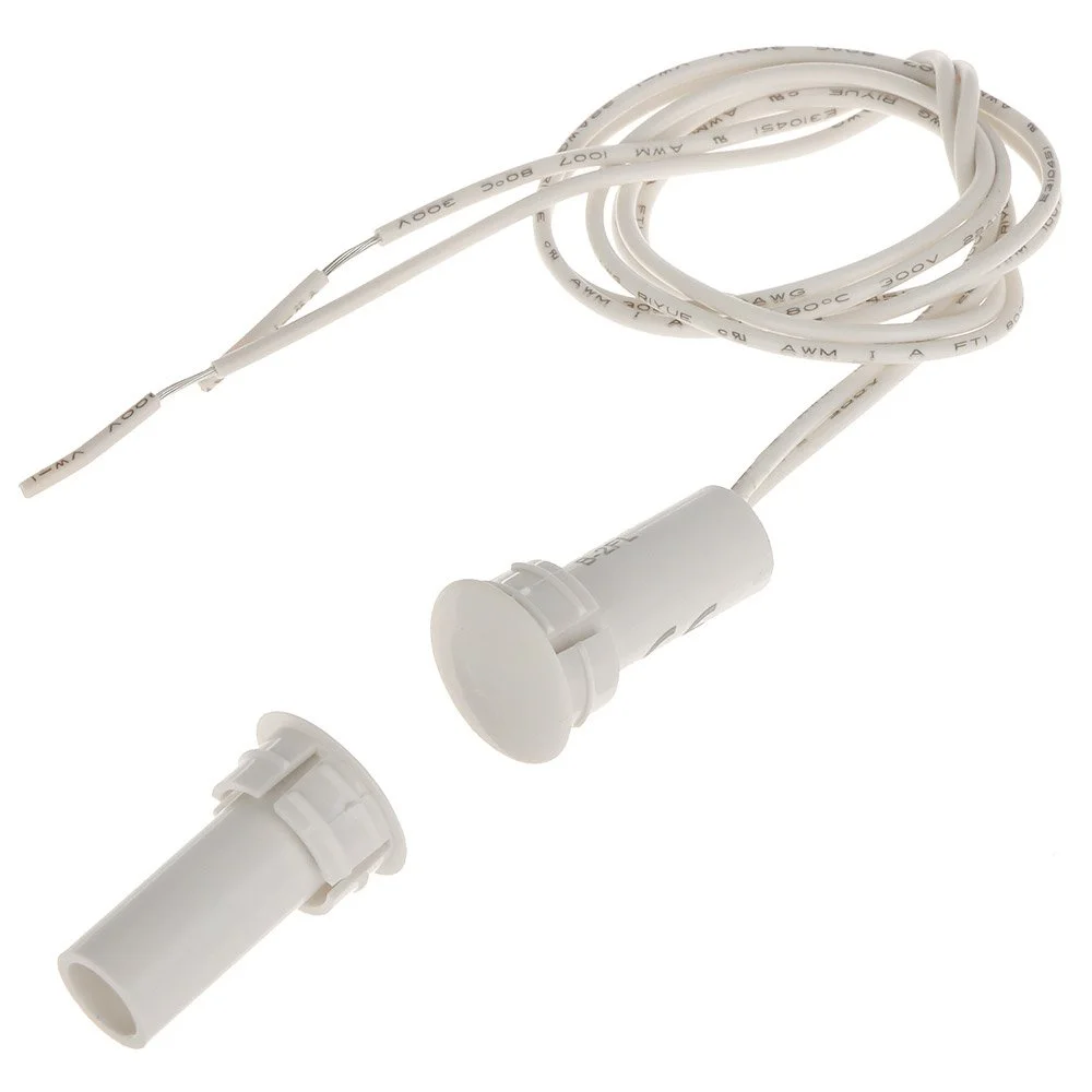 Contact magnetic Satel B-2FL, incastrat, NO, alb