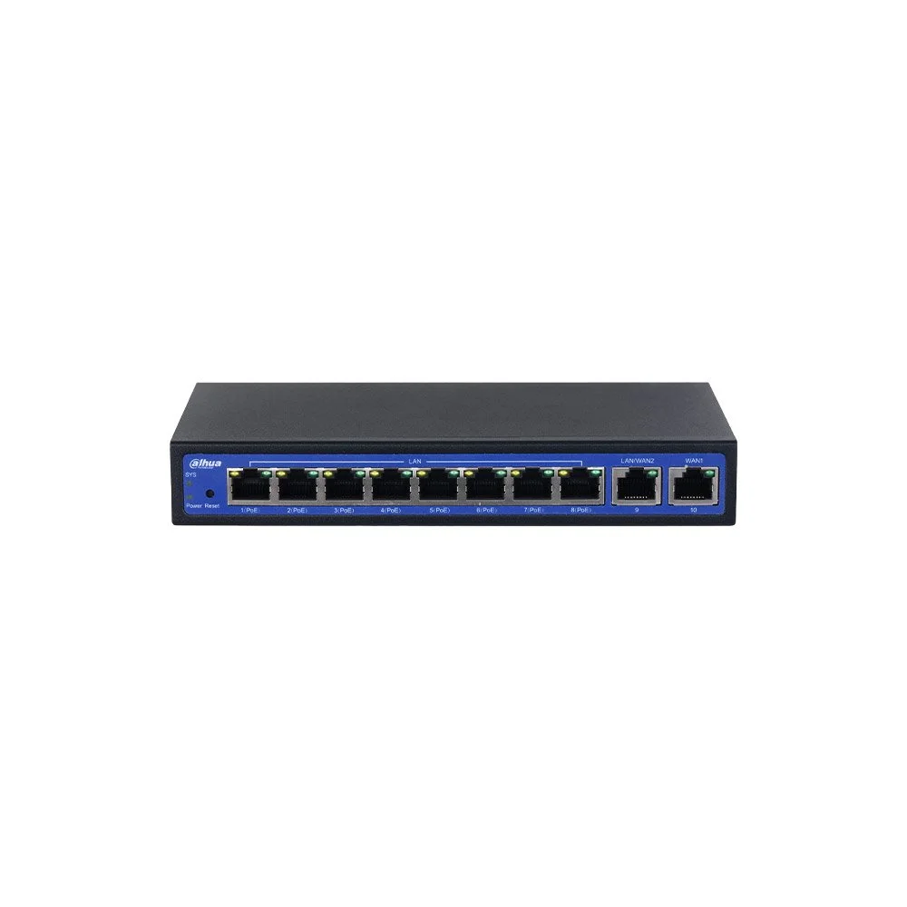 Controller wireless Gigabit PoE Dahua EAC10-P, 10 porturi, buget 60 W, 500 Mbps, 10 AP-uri, 1000 utilizatori