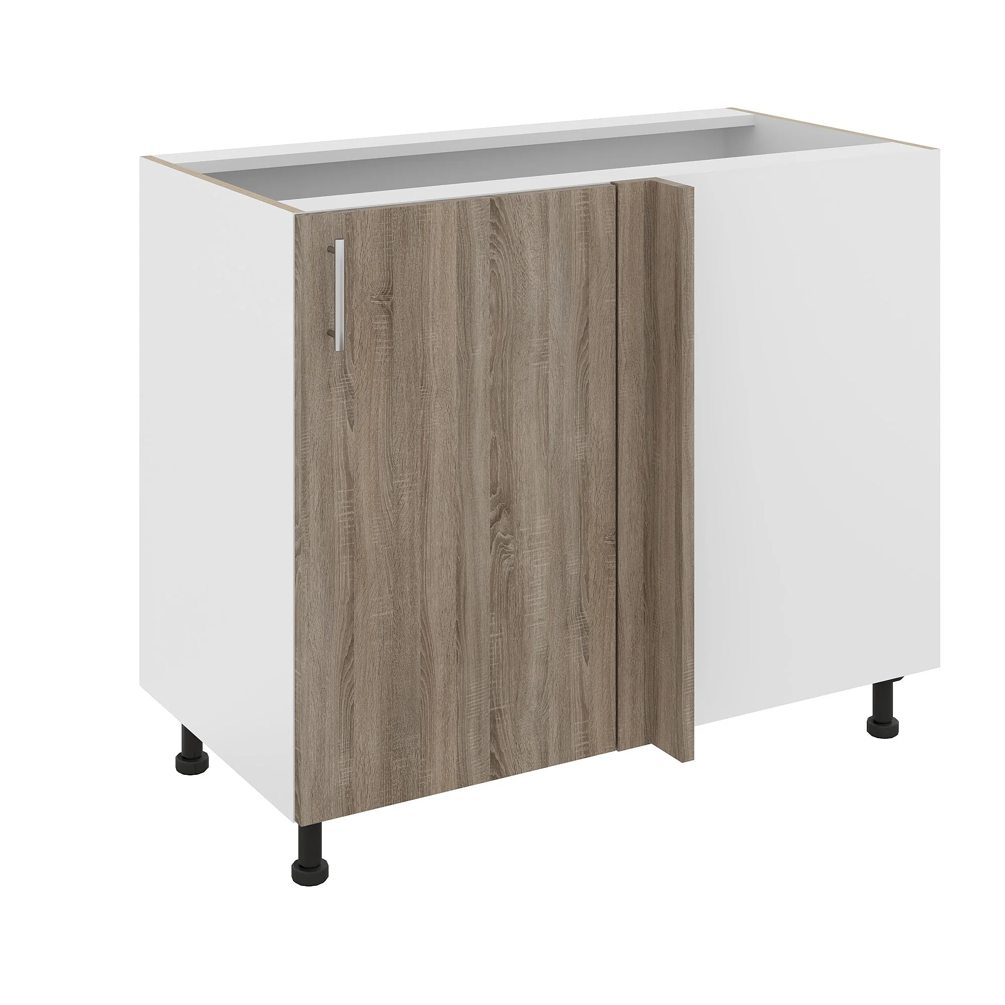 Corp Baza Colt Karo, Stejar Somona Inchis/Alb, 98 x 50 x 80 cm