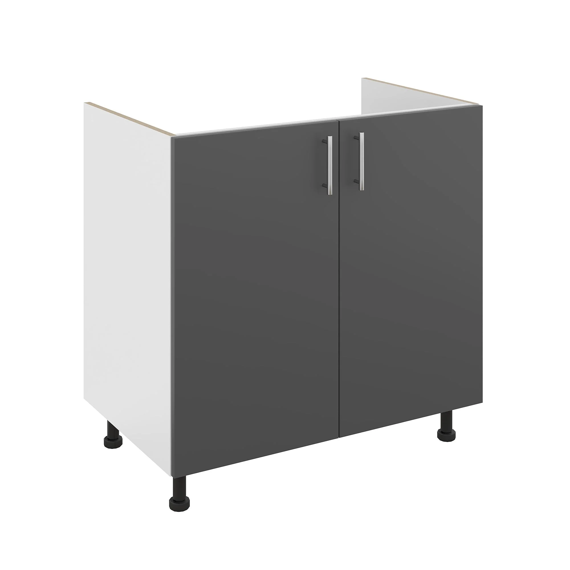 Corp Masca Chiuveta Karo, 2 Usi, Antracit/Alb, 80 x 50 x 80 cm