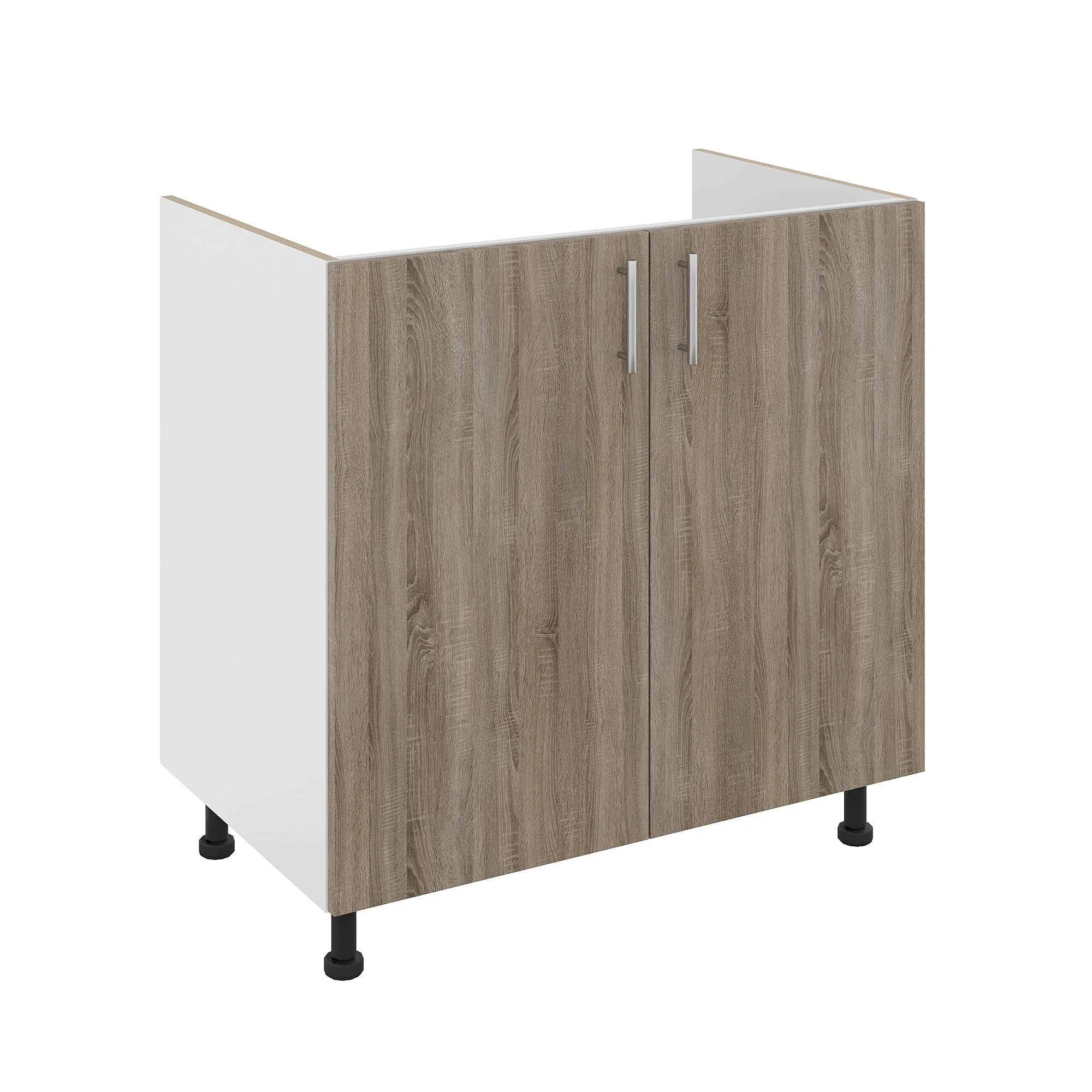 Corp Masca Chiuveta Karo, 2 Usi, Stejar Sonoma Inchis/Alb, 80 x 50 x 80 cm