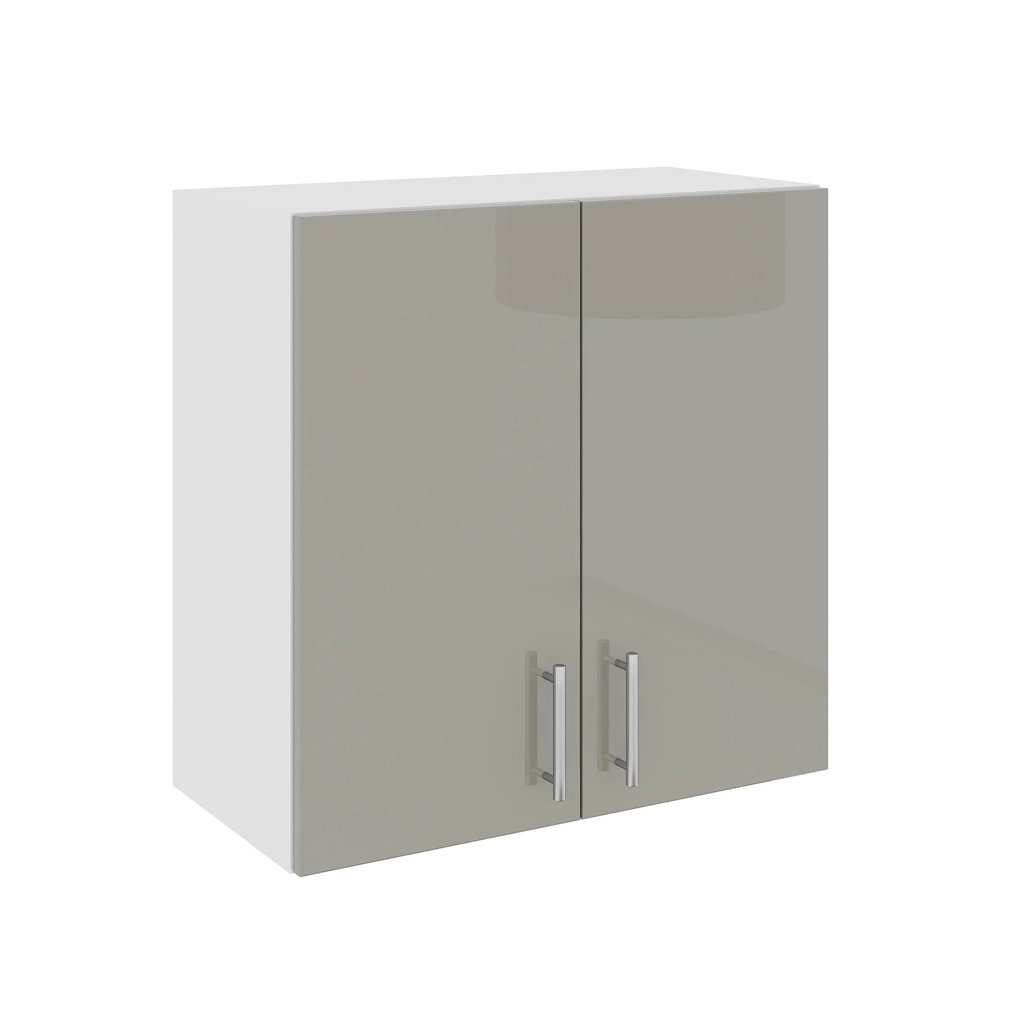 Corp Superior Karo, 2 Usi, Gri Lucios/Alb, MDF, 60 x 30 x 60 cm