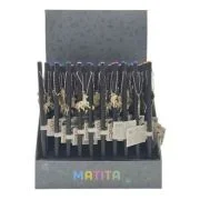 Creioane grafit Zebra JEB0053, HB, model unicorn, corp negru, acryl, cu pandantiv metalic