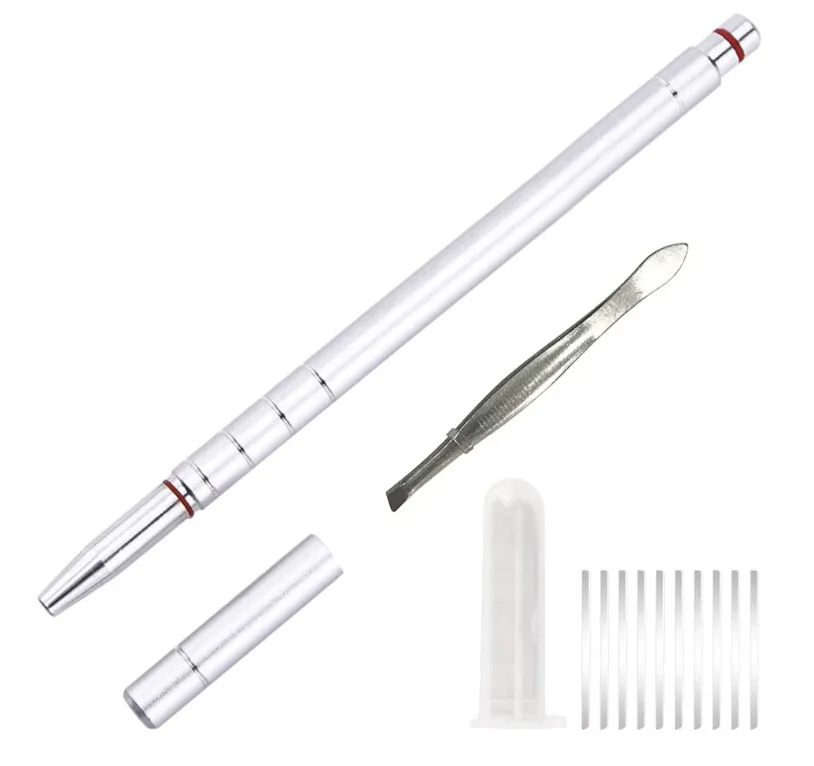 Creion de coafura Argintiu pentru conturarea parului lama pentru ascutire