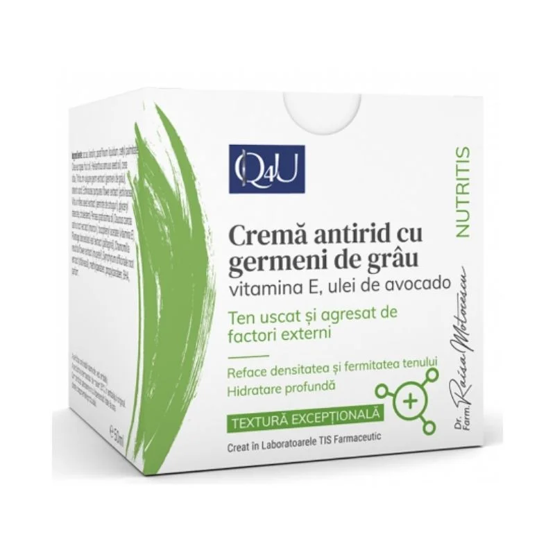 Crema antirid cu germeni de grau Nutritis Q4U, 50ml, Tis Farmaceutic