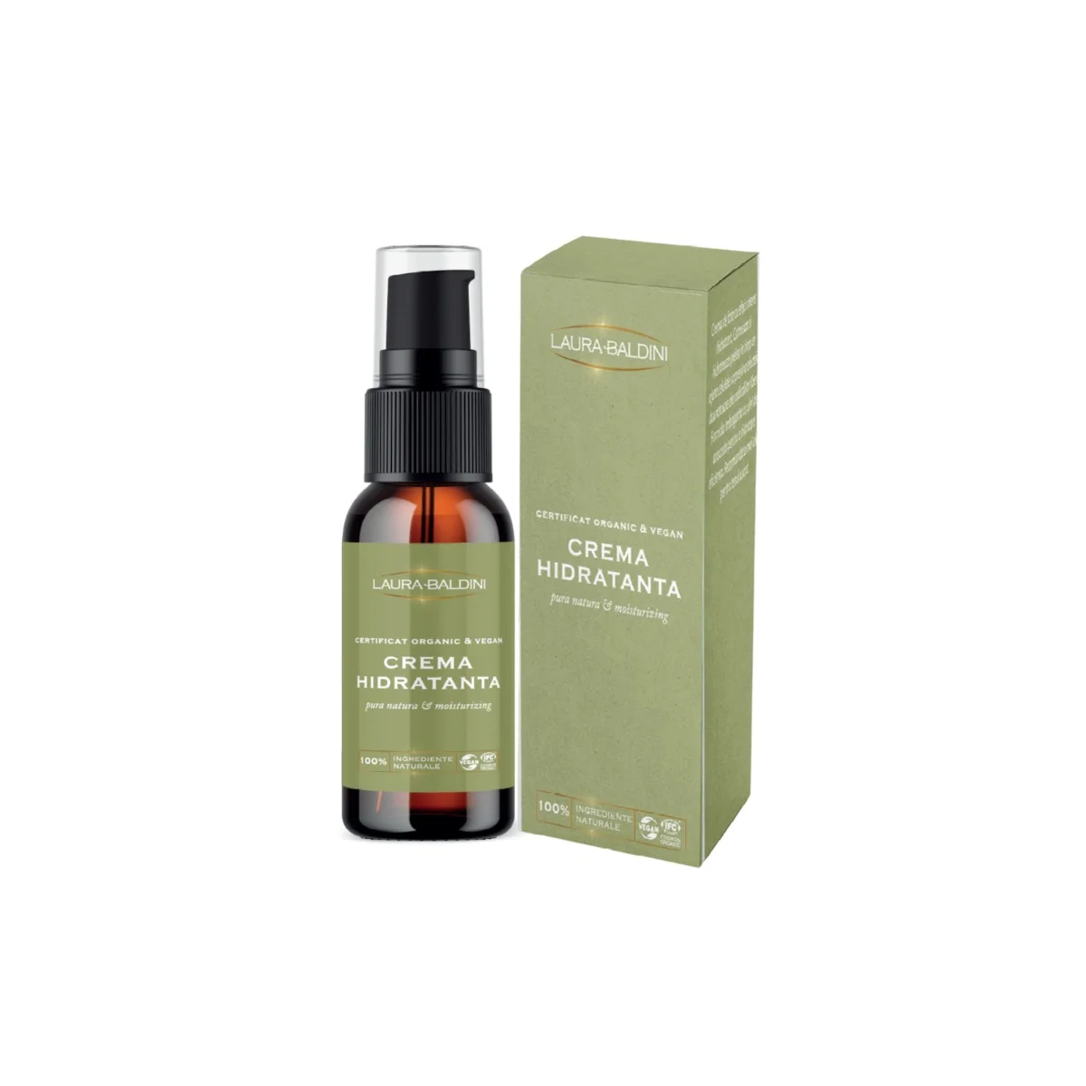 Crema de fata hidratanta PURA NATURA, 100% ingrediente naturale - Laura Baldini 50 ml