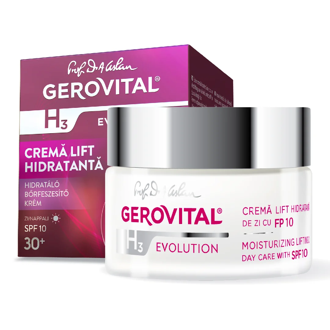 Crema Lift Hidratanta de zi, H3 Evolution, SPF10,  50 ml, Gerovital