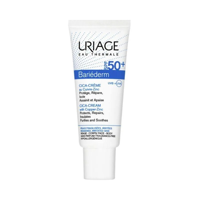 Crema reparatoare cu SPF 50+ Bariederm Cica, 40 ml, Uriage