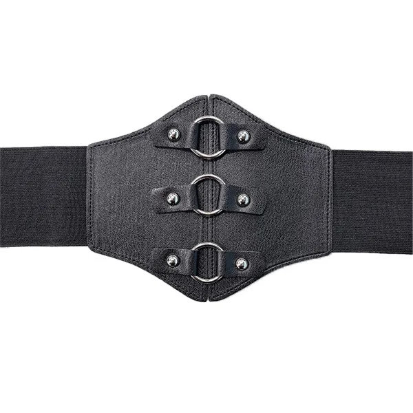 Curea lata tip corset din piele ecologica cu catarame