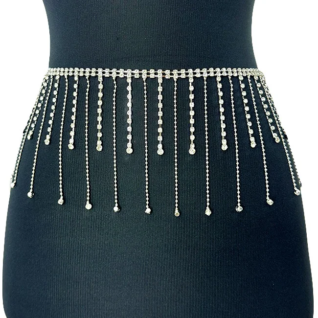 Curea metalica cu franjuri, Argintiu