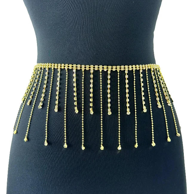 Curea metalica cu franjuri, Auriu