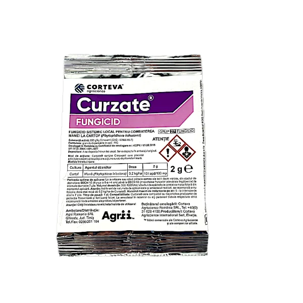 Curzate 2 gr, fungicid pe baza de Cymoxanil pentru mana cartofului