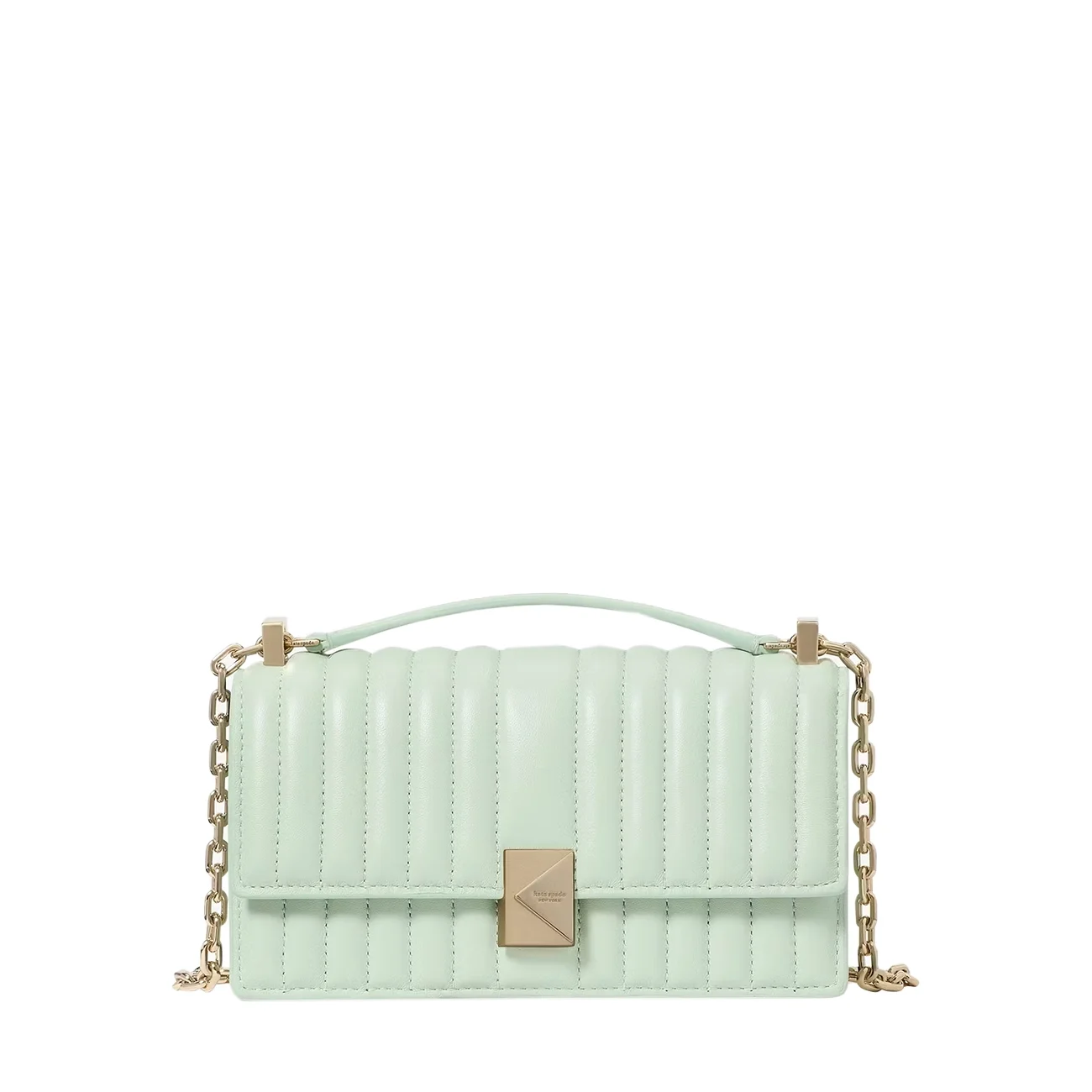 Deco quilted mini flap chain crossbody pistachio ice