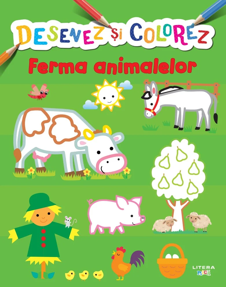 Desenez si colorez. Ferma animalelor