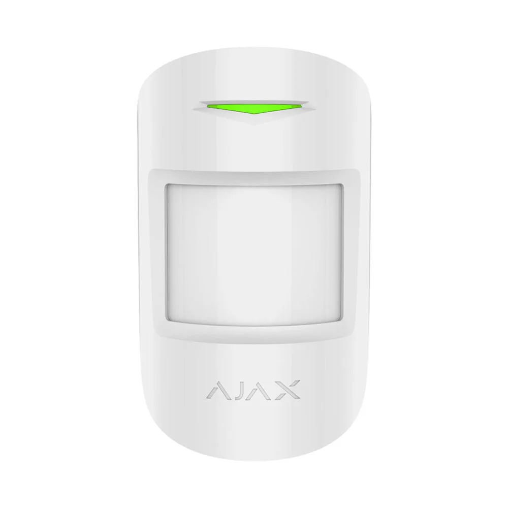 Detector de miscare wireless PIR si MW Ajax MotionProtect Plus WH, 12 m, 88 grade, pet immunity, 868 MHz, RF 1200 m