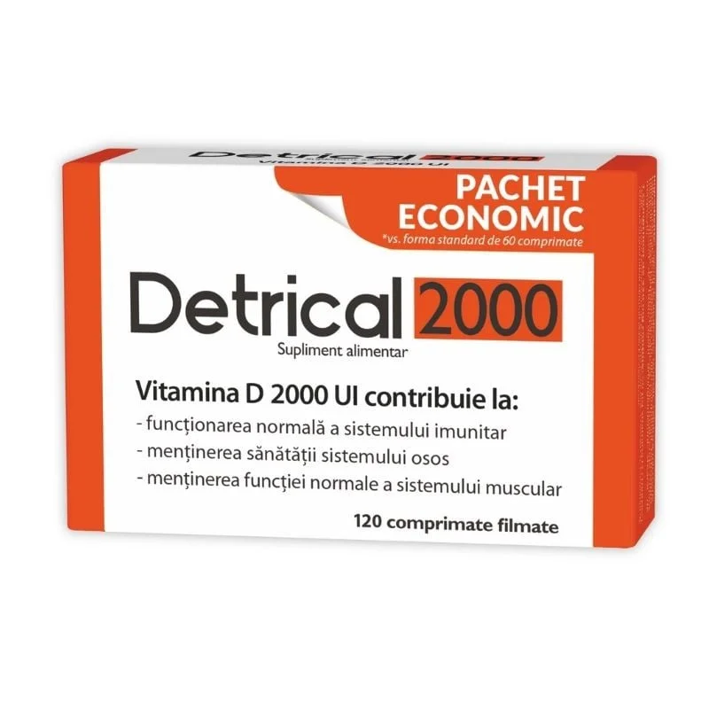 Detrical Vitamina D 2000UI, 120 comprimate filmate, Zdrovit