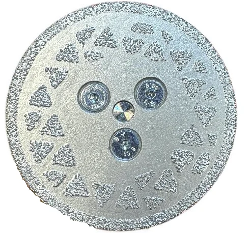 Disc diamantat galvanizat 2 fete diametru 65 mm prindere M14