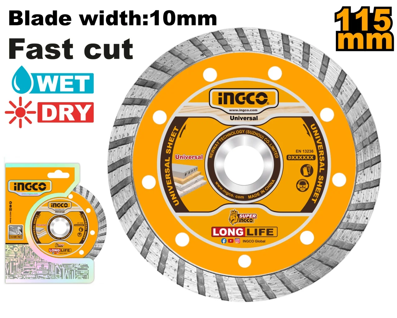 Disc Diamantat Turbo 115xmmX7,5mm INGCO DMD031152