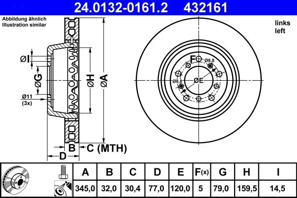 Disc frana ATE 24.0132-0161.2