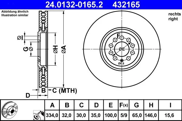 Disc frana ATE 24.0132-0165.2