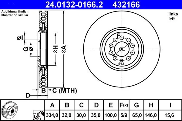 Disc frana ATE 24.0132-0166.2