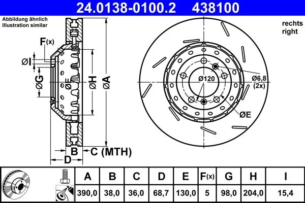 Disc frana ATE 24.0138-0100.2
