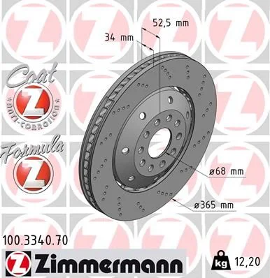 Disc frana ZIMMERMANN 100.3340.70