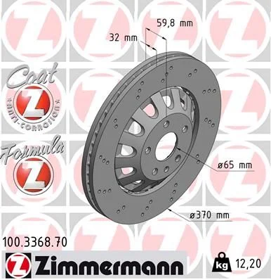Disc frana ZIMMERMANN 100.3368.70