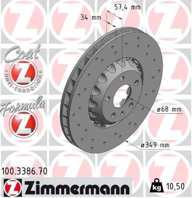 Disc frana ZIMMERMANN 100.3386.70