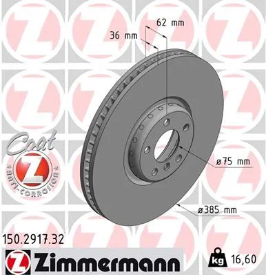 Disc frana ZIMMERMANN 150.2917.32
