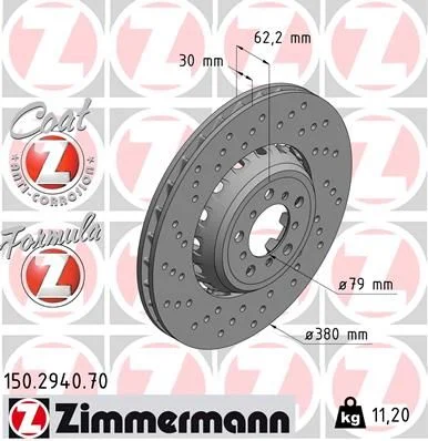 Disc frana ZIMMERMANN 150.2940.70
